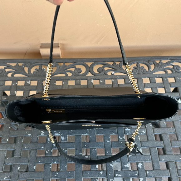 Michael Kors Jet Set Travel Large Chain Tote Bag + Wallet Black - Picture 5 of 14